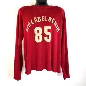 Red Label Denim Tommy Hilfiger Pullover Cotton Sweater Long Sleeves Crewneck